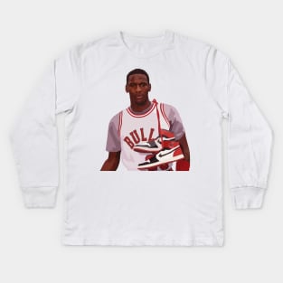 Michael Jordan of the Chicago Bulls Kids Long Sleeve T-Shirt